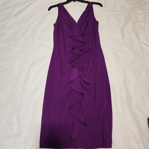 Suzi Chin For Maggy Boutique Sleeveless Pleated Sheath Dress Size 8 Classic